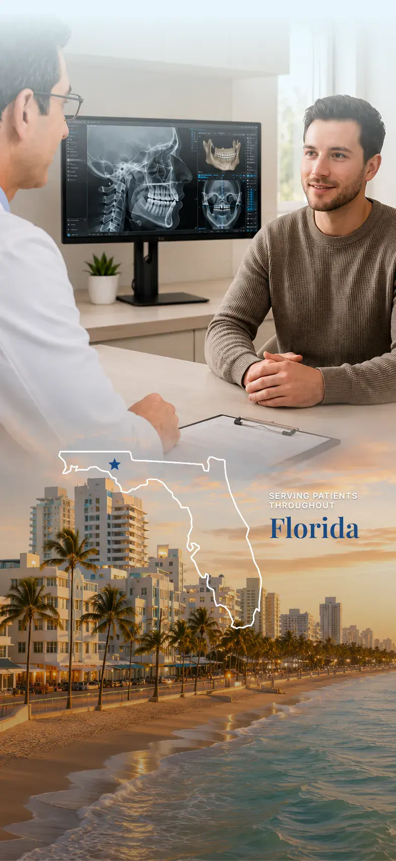 Florida-male-jaw-surgery-patient-consultation-hero-cover-mobile Man during a jaw surgery consultation in Florida
