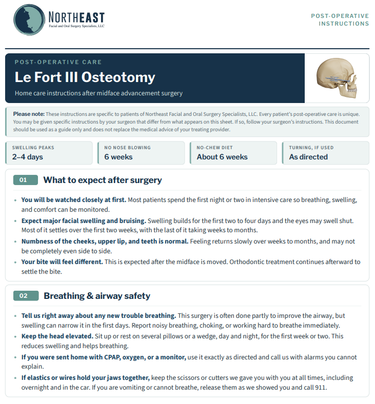 Lefort III Post-Op Preview Le Fort III post-operative instructions preview