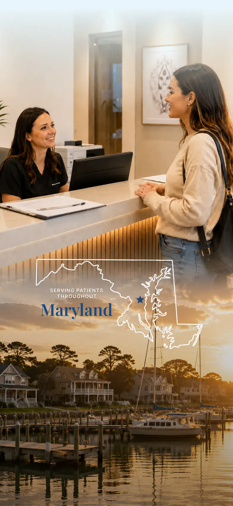 Maryland-female-jaw-surgery-patient-consultation-hero-cover-mobile Woman during a jaw surgery consultation in Maryland