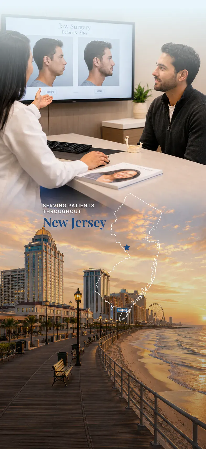 New Jersey-male-jaw-surgery-patient-consultation-hero-cover-mobile Man during a jaw surgery consultation in New Jersey