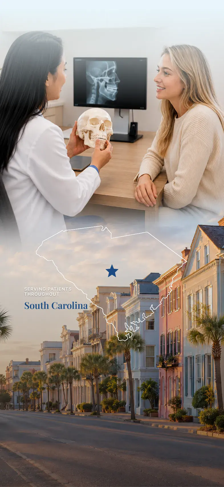 South-Carolina-female-jaw-surgery-patient-consultation-hero-cover-mobile Woman during a jaw surgery consultation in South Carolina