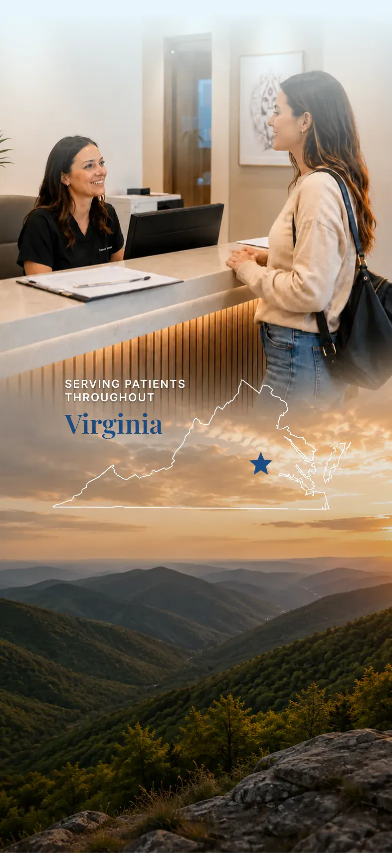 Virgina-female-jaw-surgery-patient-consultation-hero-cover-mobile Woman during a jaw surgery consultation in Virginia