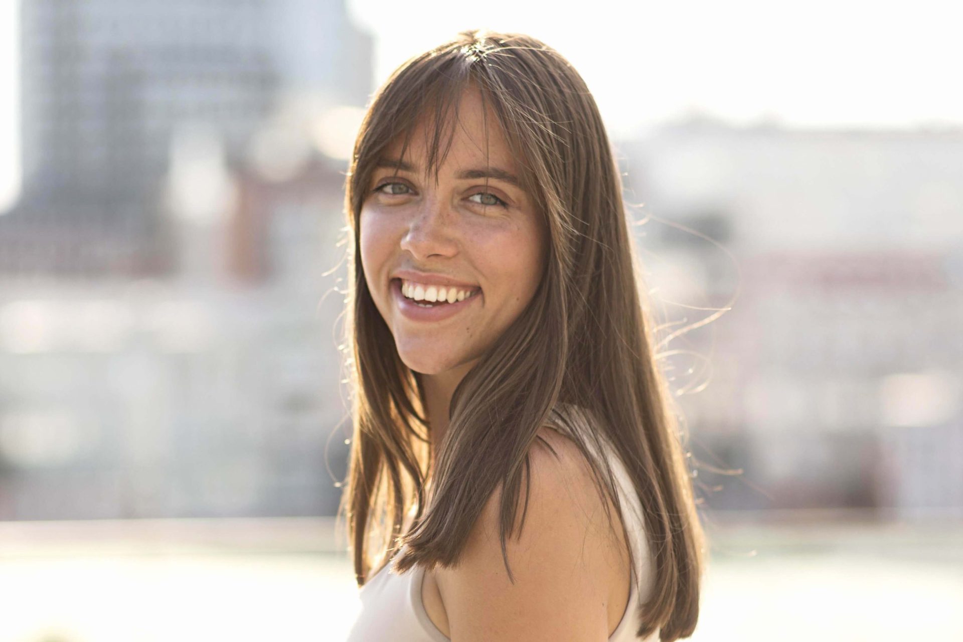 Beautiful smiley woman posing.
