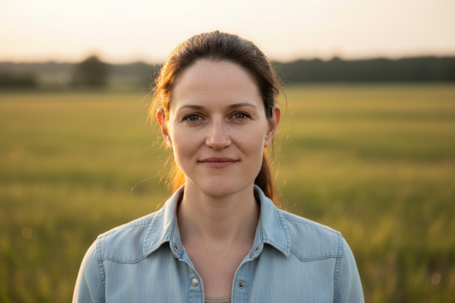 Portrait of a Woman with mandibular asymmetry in Nature