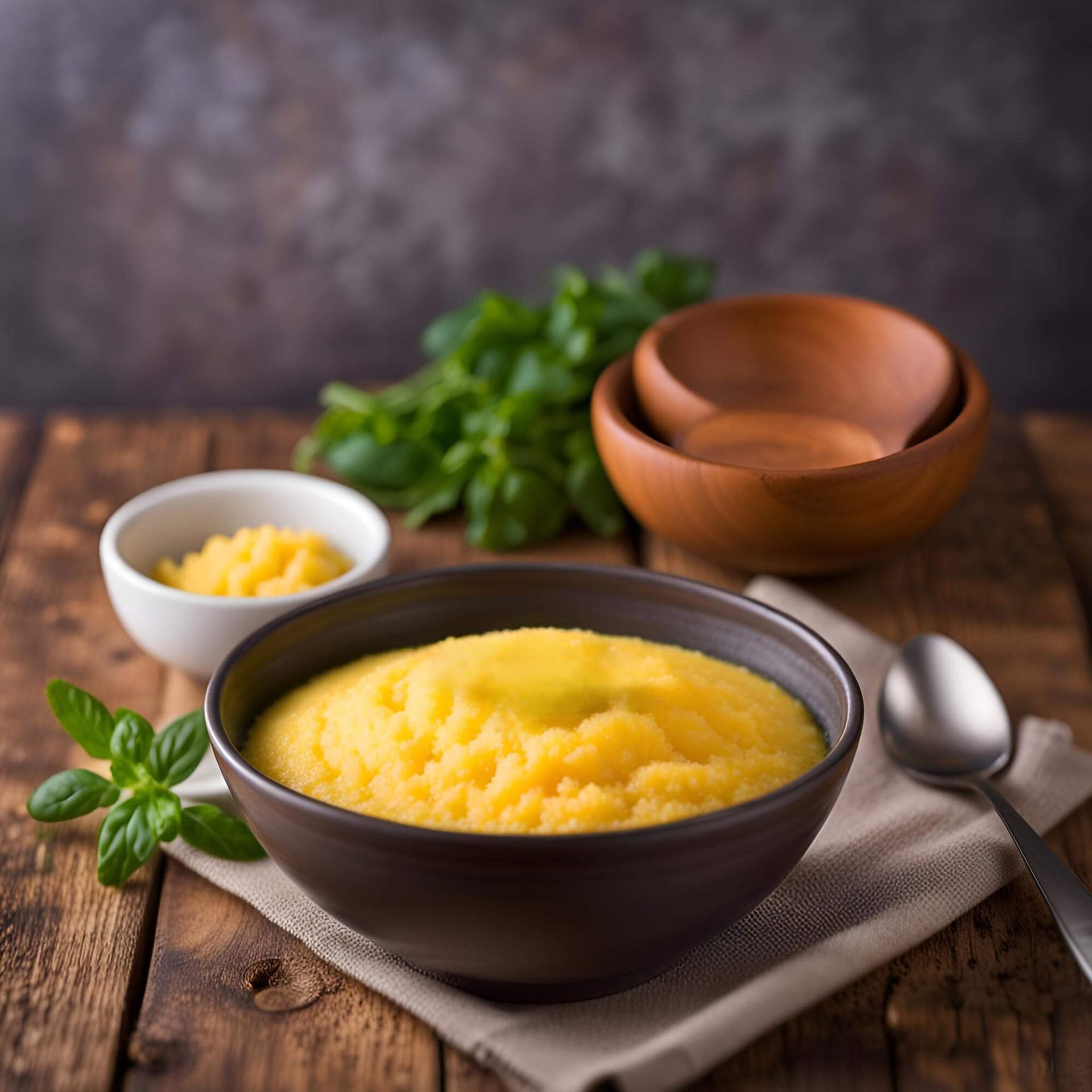 Bowl of soft polenta.