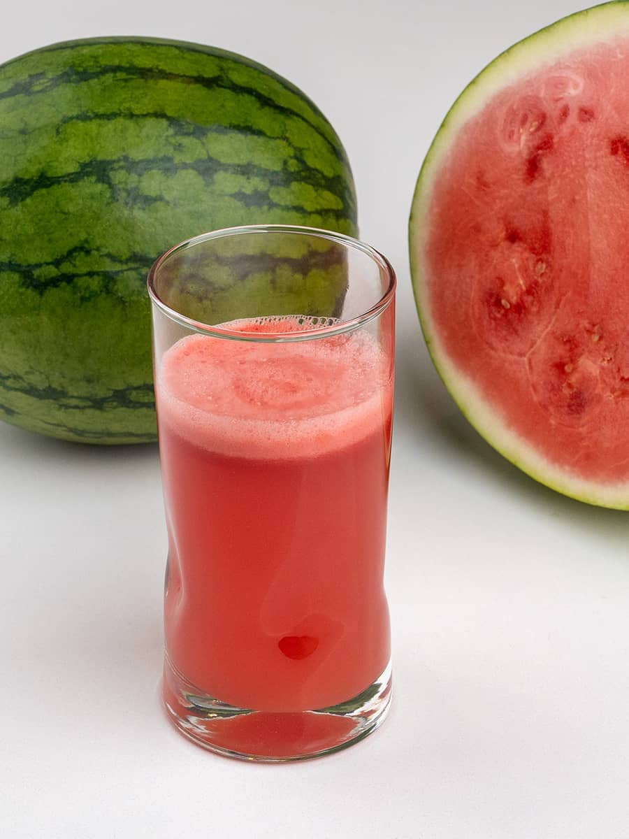 Glass of fresh watermelon juice.